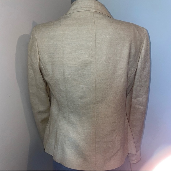 Jones New York Blazer off white 100 percent silk vintage notched sleeve size 4 - Picture 6 of 7